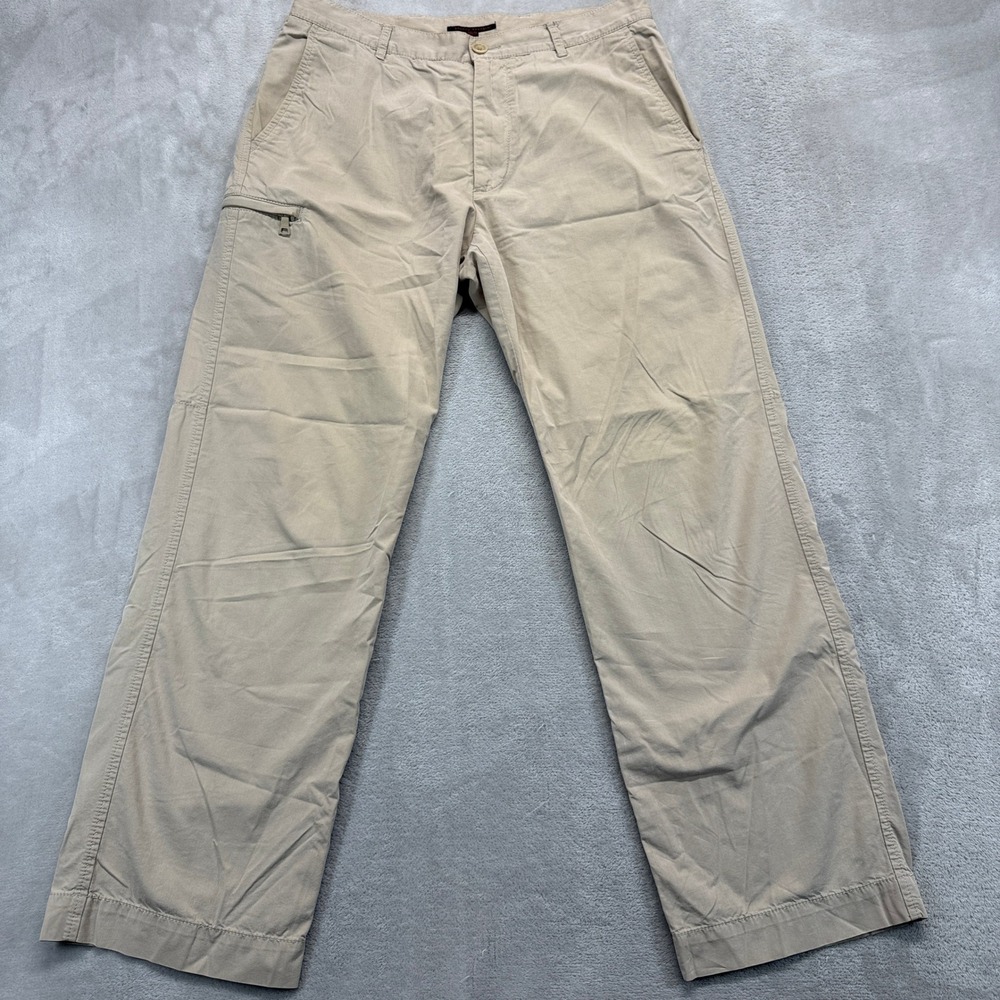 Vintage Banana Republic Pants Men's 33x32 Khaki Cargo Tactel Nylon Blend Trouser